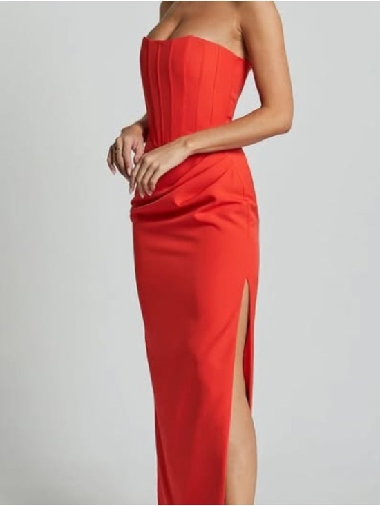showpo Dresses & Skirts - Showpo Red Strapless Midi Dress Sz4
